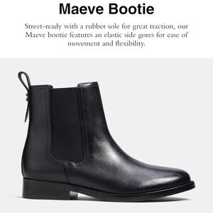 BRAND NEW, COACH BLACK MAEVE LEATHER BOOTIES SIZE 7.5 B